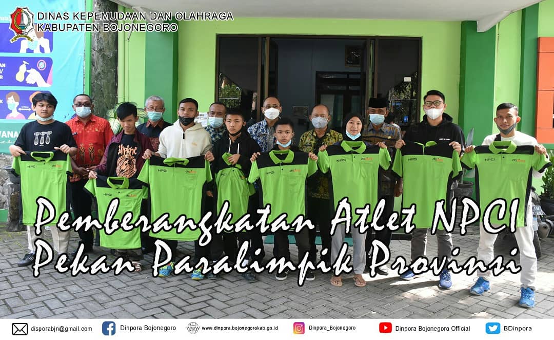 KEPALA DINPORA BOJONEGORO MELEPAS KEBERANGKATAN ATLET NPCI PEKAN PARALIMPIK JATIM 2021