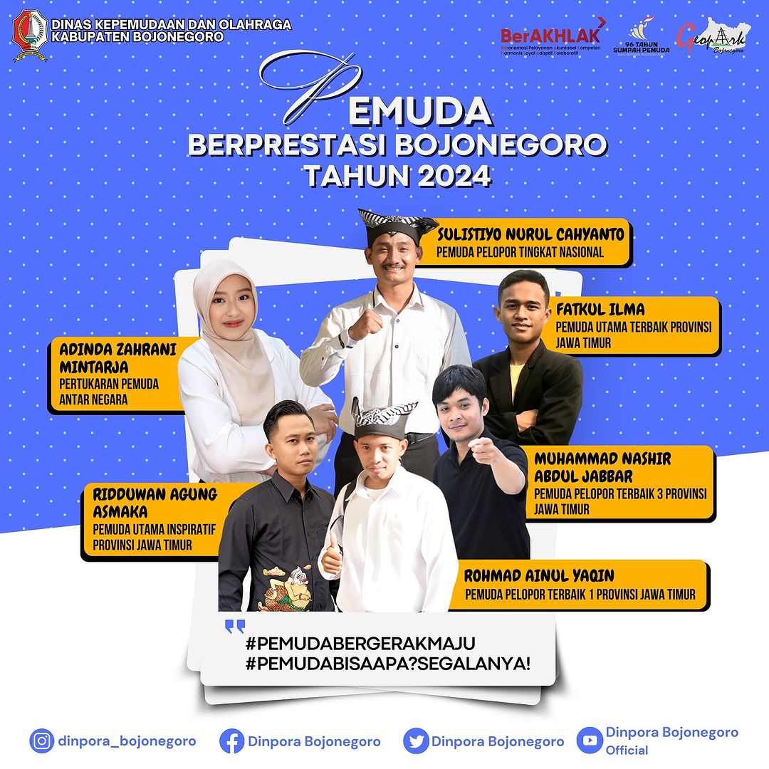 Selamat Bagi Pemuda Bojonegoro Berprestasi Tahun 2024