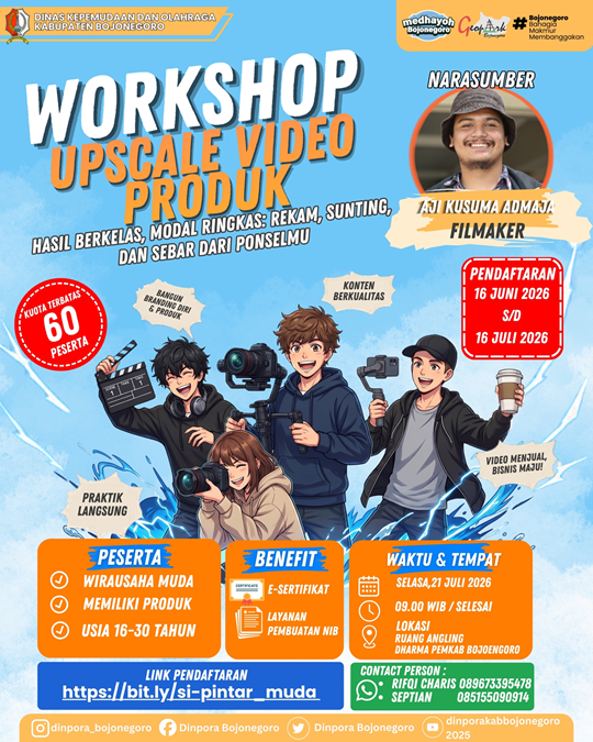 📢 PEMBUKAAN PENDAFTARAN WORKSHOP UPSCALE VIDEO PRODUK
